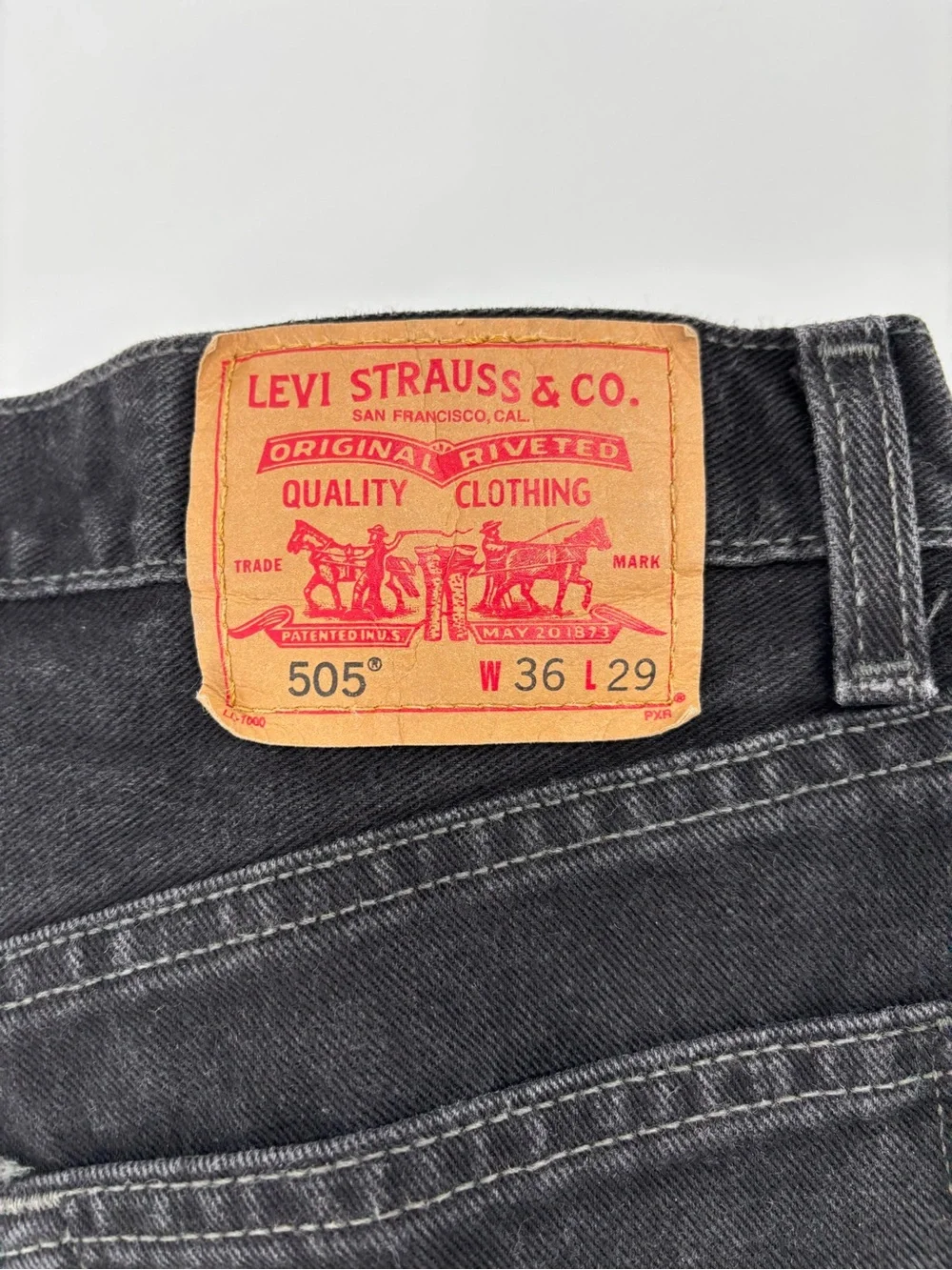 Vtg Levis 505 Black Denim Jeans Mens 36x29 Made In Canada 100% Cotton Regular